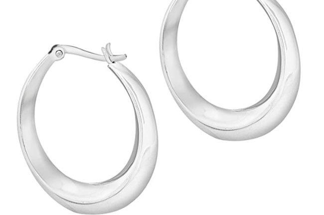 Creoli d'argento con un motivo a cerchio di filo di perla Gioielli Orecchini Orecchini a cerchio 